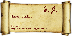 Haas Judit névjegykártya